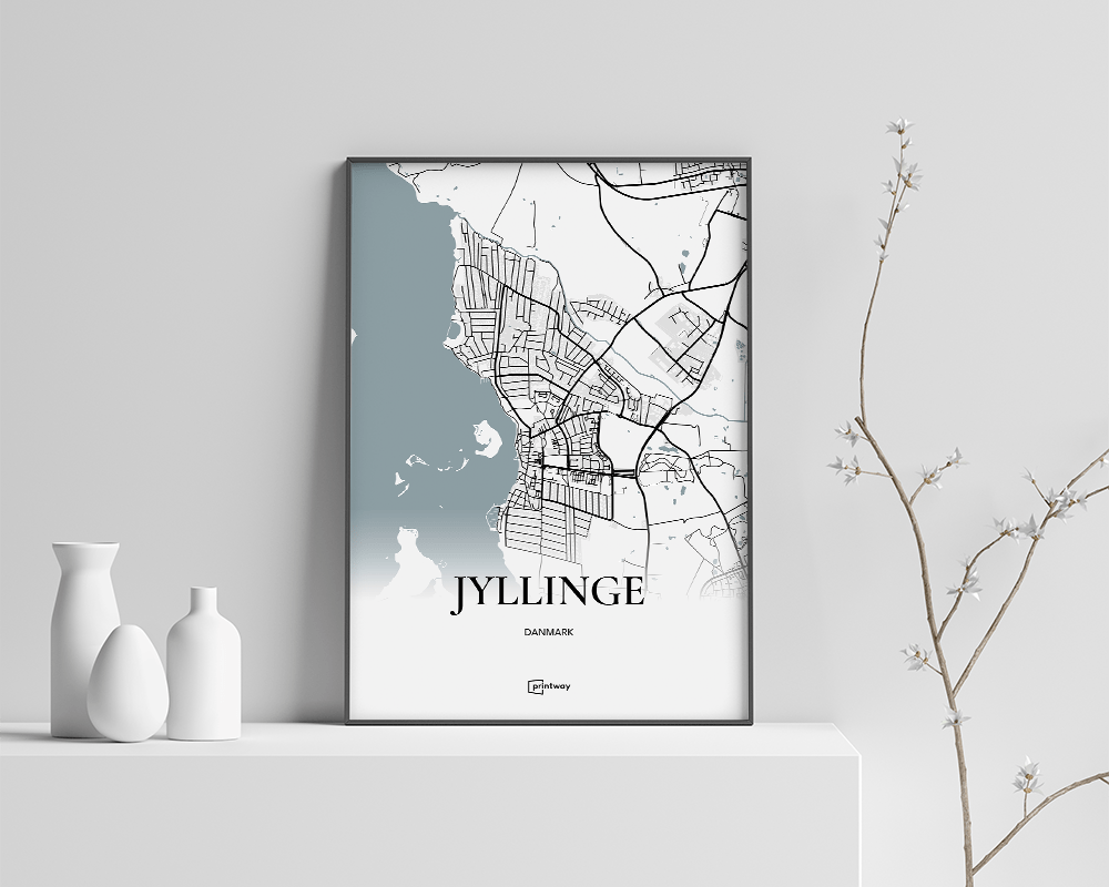 Jyllinge Bykort Plakat – Minimalistisk Design 70x100 cm