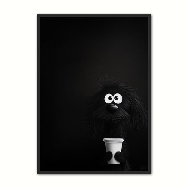 Kaffeplakat – Hund og Morgenkaffe på tilbud!