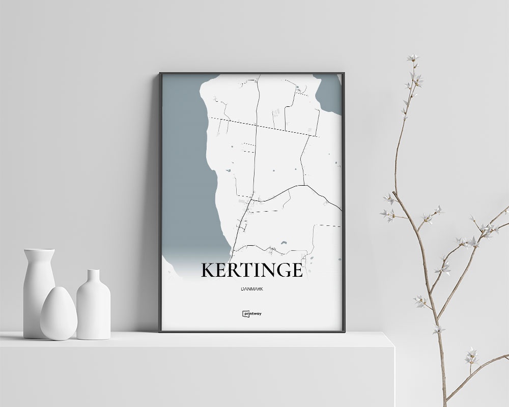 Kertinge Bykort Plakat – Minimalistisk Elegance A4