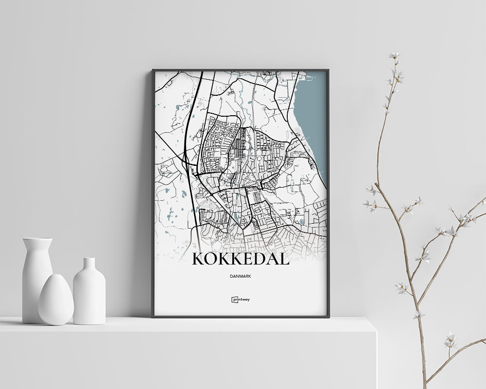 Kokkedal Bykort Plakat – Minimalistisk Design A1 60x84 cm