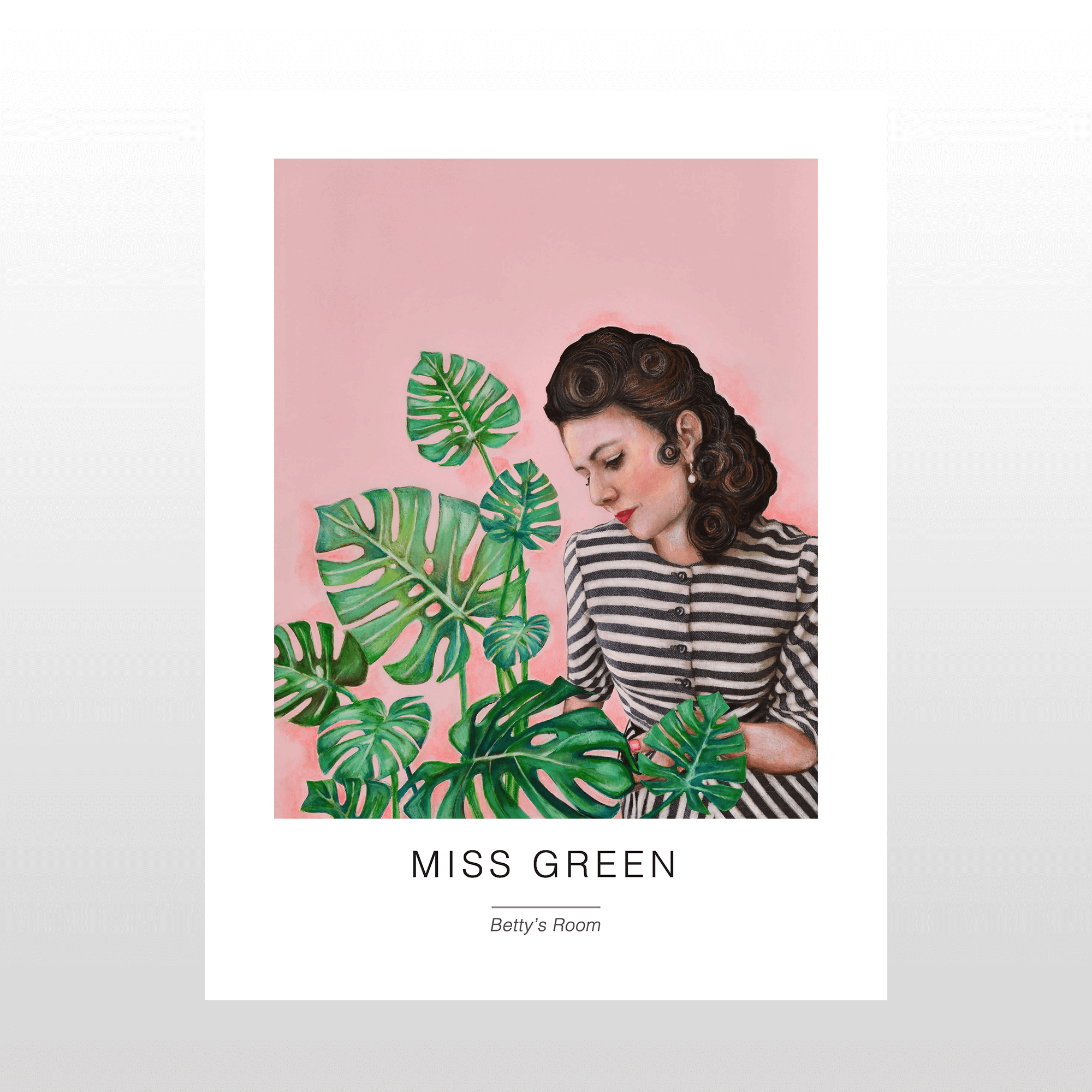 Kunstplakat "Miss Green" 30 x 40 cm - Fantastisk Udsalg!
