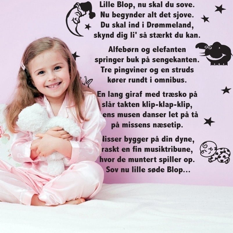 Personlig Lille Blop Navn Vægsdekor til Børneværelse
