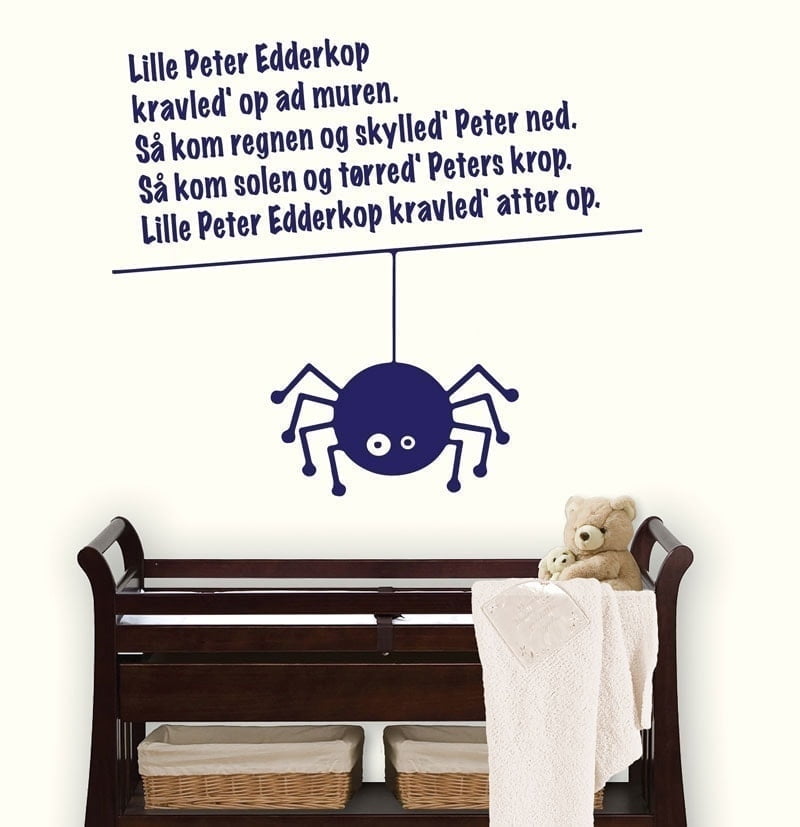 Sød Lille Peter Edderkop Wallsticker til Børneværelset
