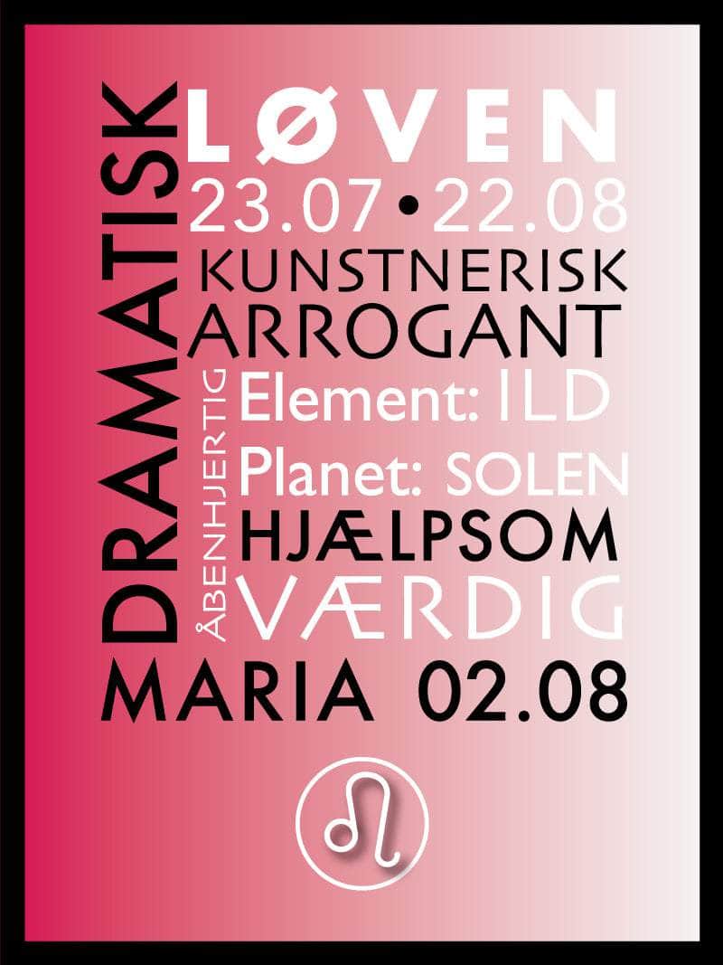 Løven Stjernetegn Plakat – Unik Design til Dit Rum!