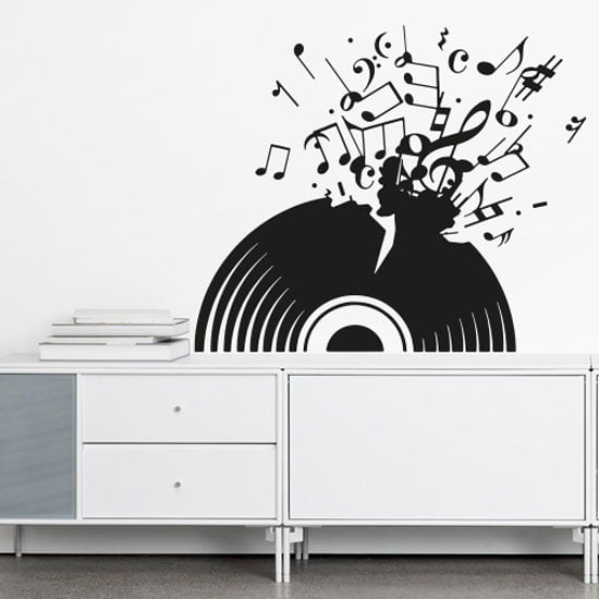 LP Explodere Musik Wallstickers – Unik Vægdekoration