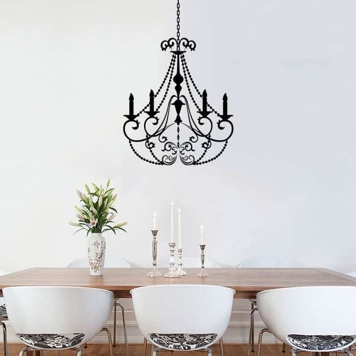 Elegant lysekrone wallsticker til stilfuld indretning