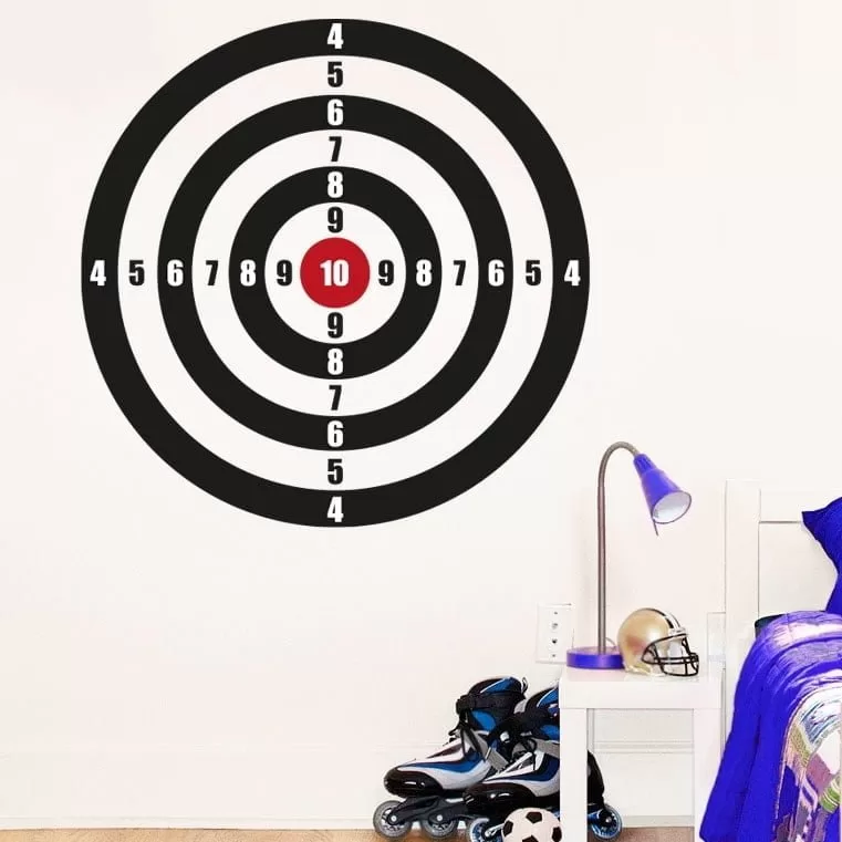 Målskive V2 Wallsticker til Nerf – Sjov til Børneværelset!