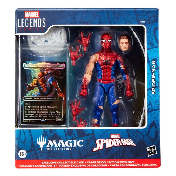 Marvel Legends Magic: The Gathering: Spider-man Battle-damaged Spider-man Plus Exclusive Foil Card Action Figure 15 Cm