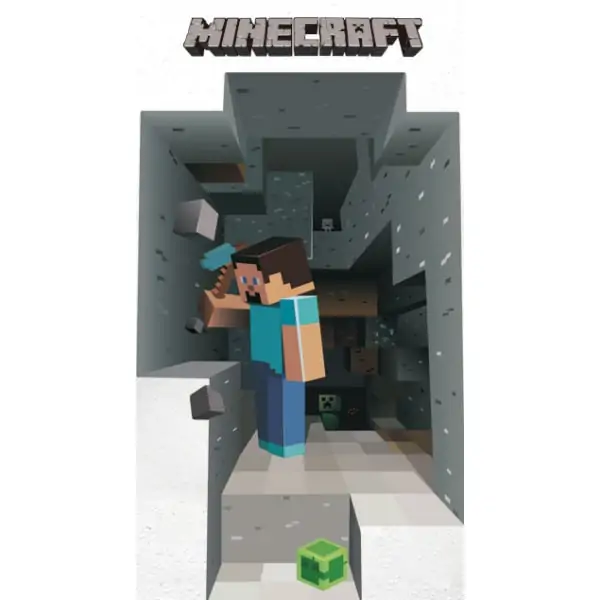 Minecraft 3D Vægklistermærke - Huls Design til Drengeværelse
