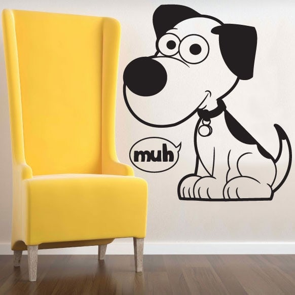 Muh Hund Vægklistermærke – Sjov Dekoration til Børneværelset