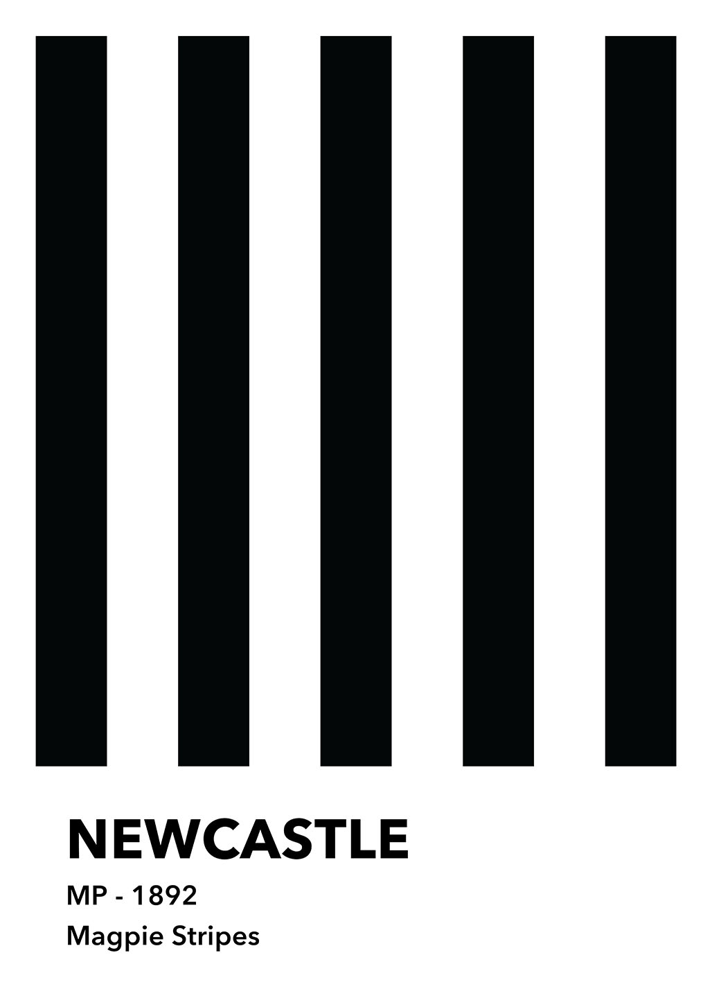 Newcastle Magpie Stripes Kunstværk - Unikt Design til Hjemmet