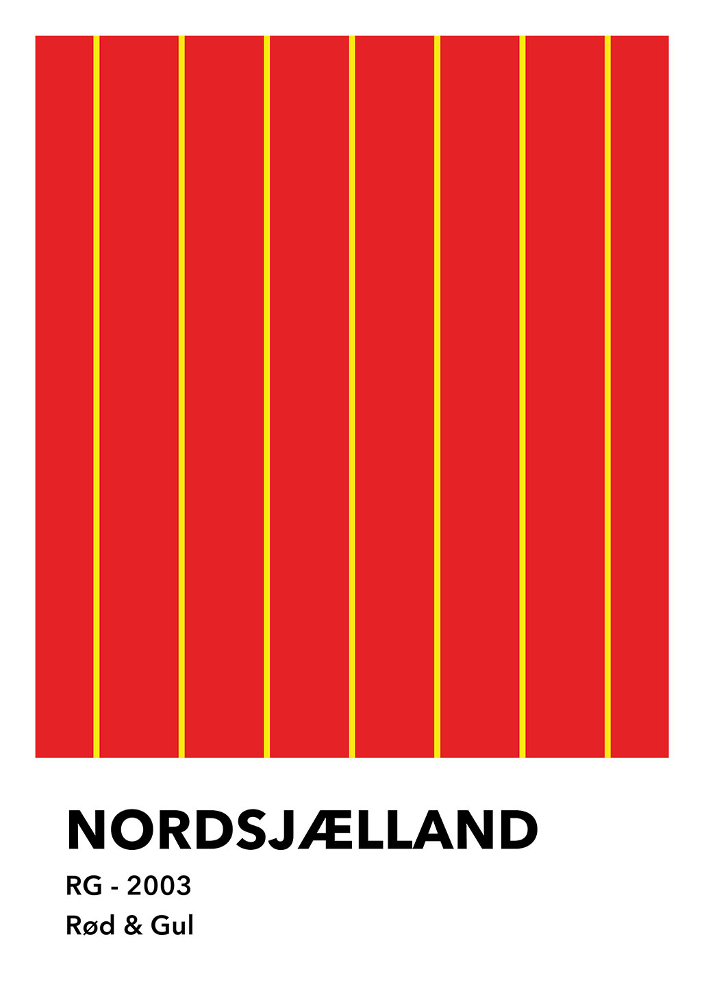 Nordsjælland Rød & Gul Kunstværk - Unik Dekoration til Hjemmet