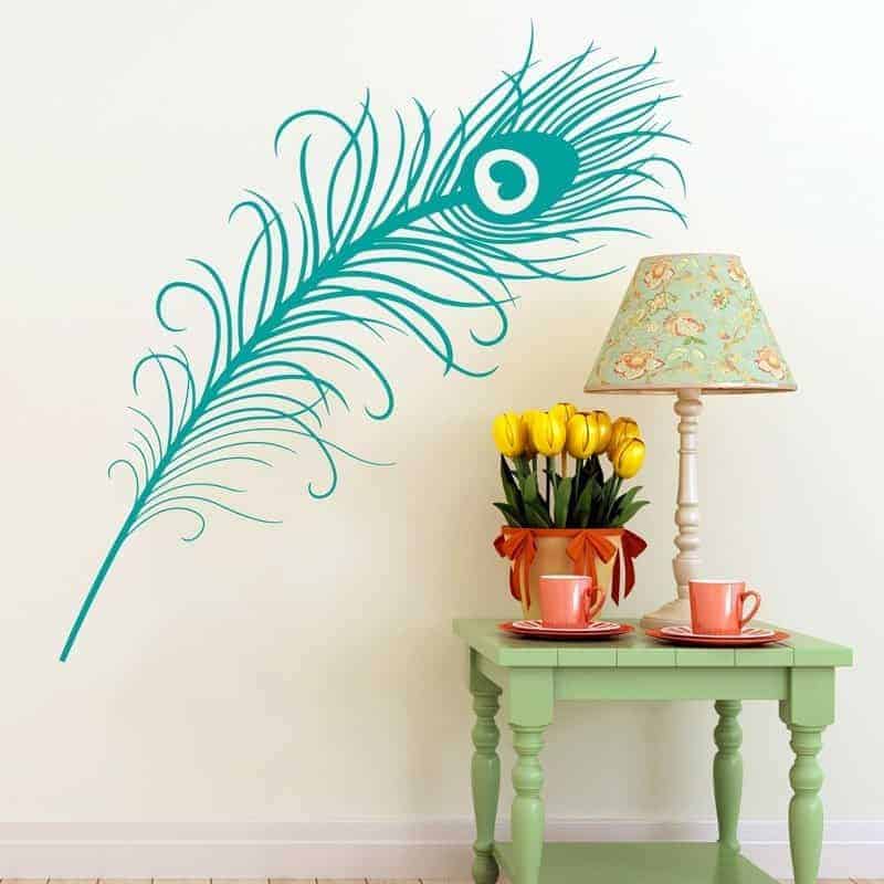 Moderne Påfuglefjer Wallsticker - Skab Elegance i Dit Hjem!