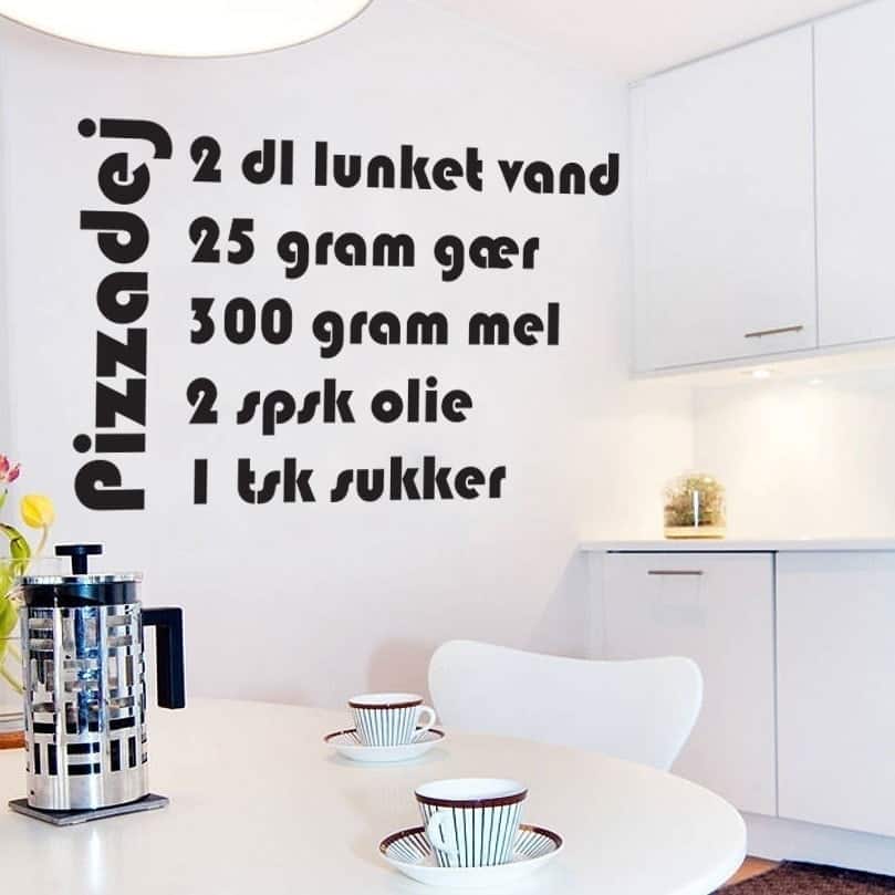 Pizzadej Opskrift Wallsticker – Ideel til dit køkken!