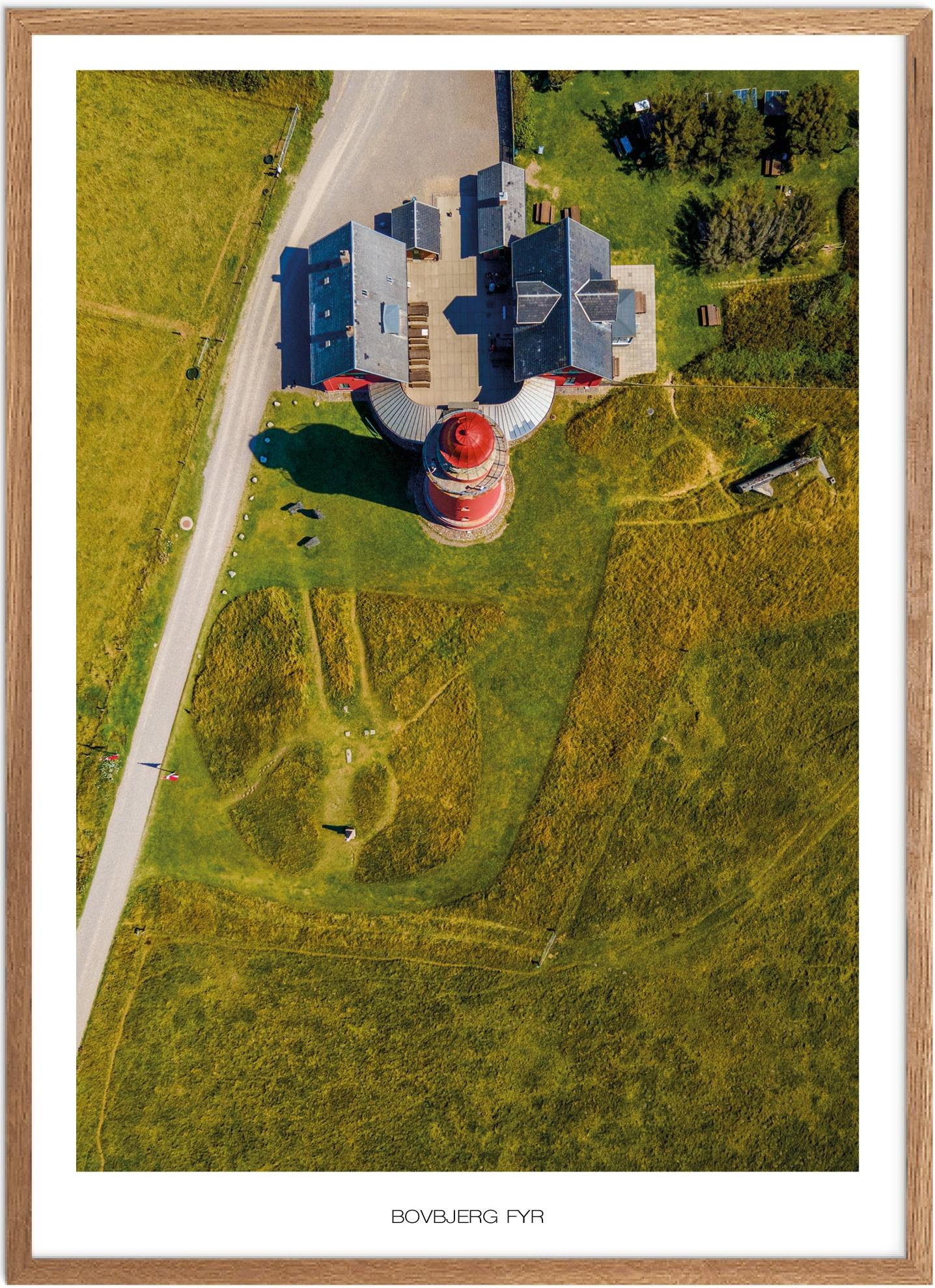 Plakat Bovbjerg Fyr Naturplakat Plakater Vestjylland Plakat Plakatsnedkeren Drone-plakater