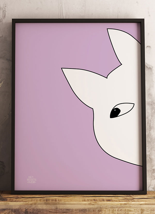Nysgerrig kat plakat til børneværelset – 21x29 cm