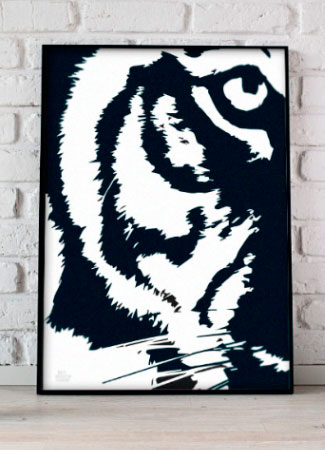 Tigeransigt Plakat – Unik Dekoration til Dit Hjem