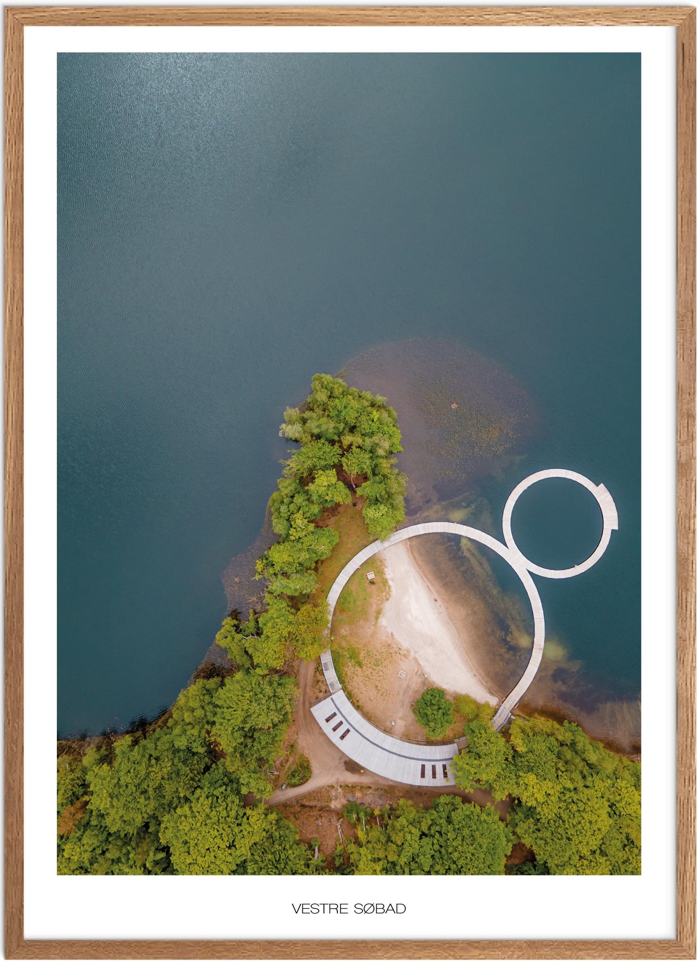 Plakat Vestre Søbad Naturplakat Plakater østjylland Plakat Plakatsnedkeren Drone-plakater