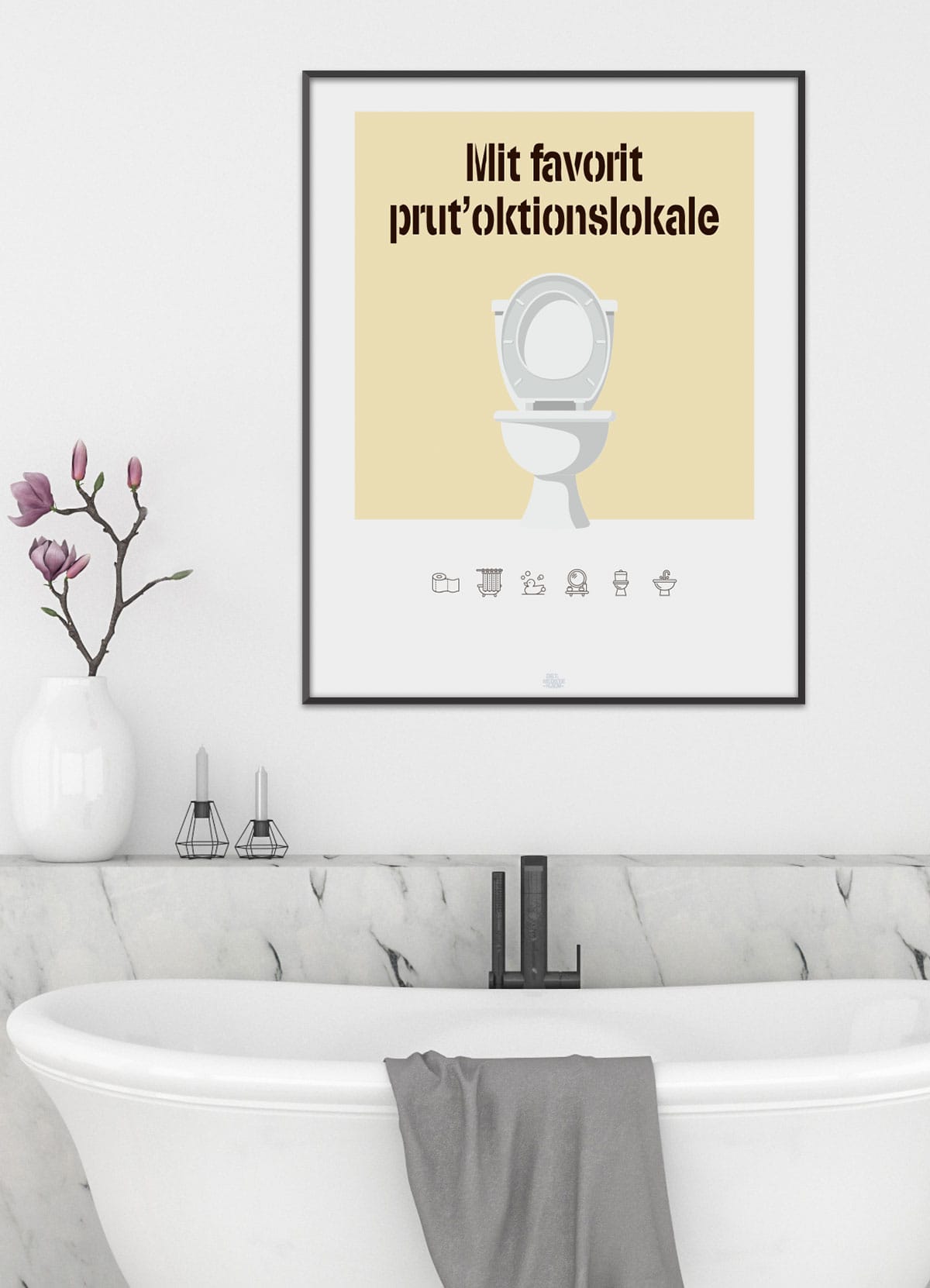 Toiletplakat "Mit favorit prutoktionslokale" – Kun 199 kr.