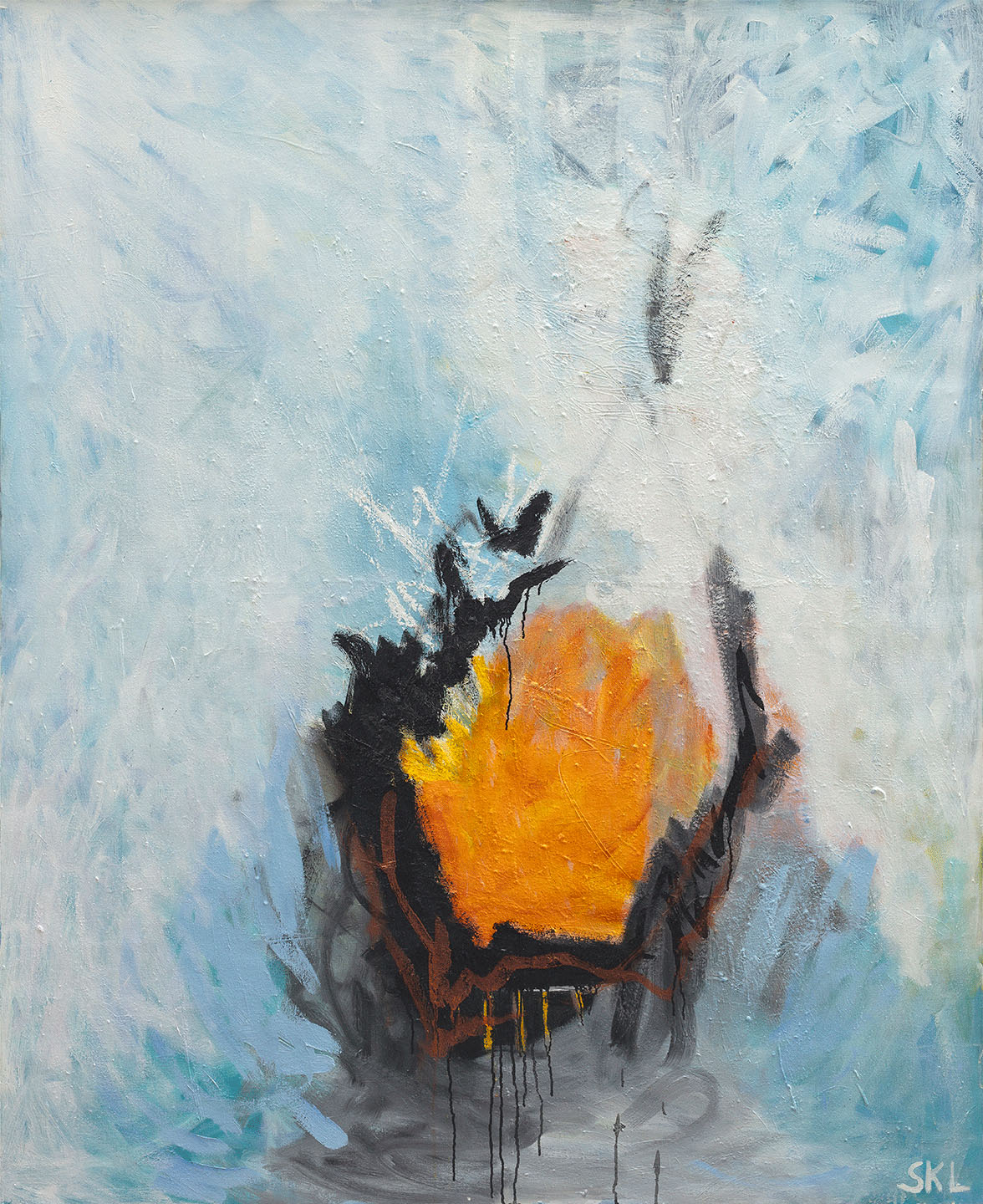 Unikt Abstrakt Kunsttryk: Right Here Now af Svend Kindt-Larsen