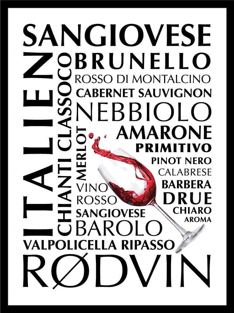 Italiensk Rødvin Plakat – Perfekt til Vinelskere!