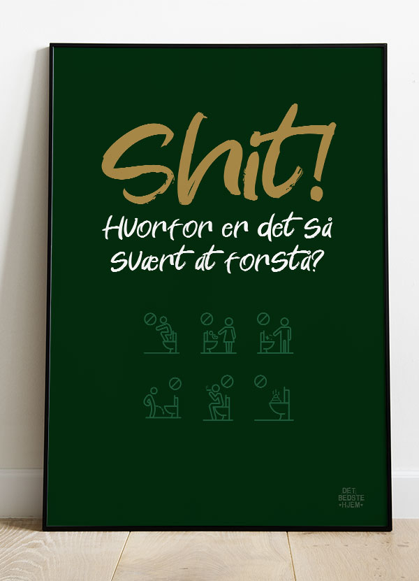 Toiletplakat: "Shit, Hvorfor Er Det Så Svært?" – Kun 199 kr!