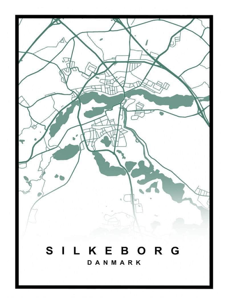 Silkeborg Kortplakat - Udforsk Din Elskede By!