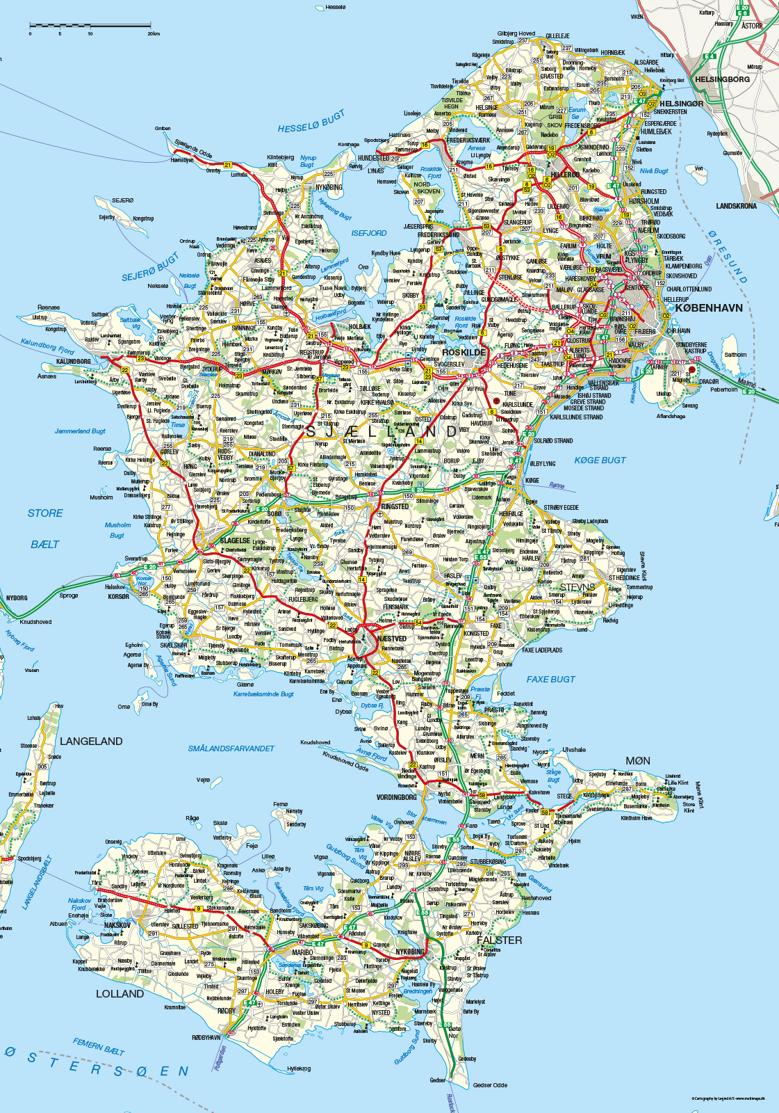 Sjælland og Lolland-Falster Plakat fra Illux - Fantastisk Udsalg!