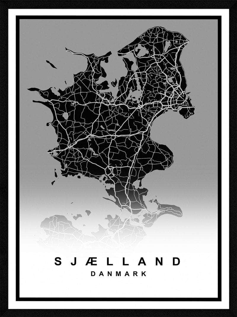 Sjælland Plakat – Elegant kort til dit moderne hjem!