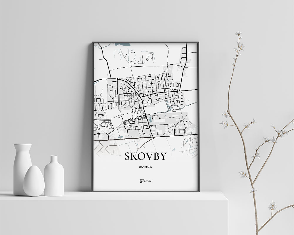Skovby Bykort Plakat 70x100 cm - Minimalistisk Indretning