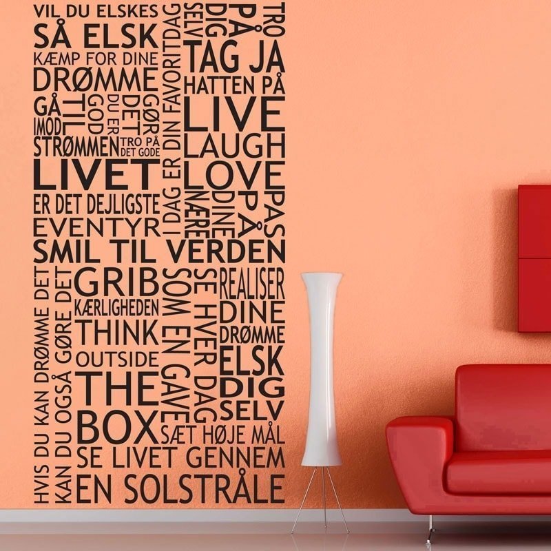 Inspirerende Wallsticker - Smil Til Verden til Dit Hjem