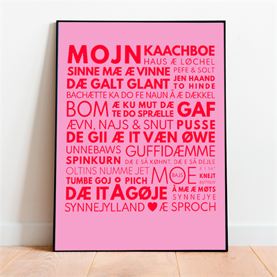 Snak Sproch Plakat – Pink Rød til Dit Hjem