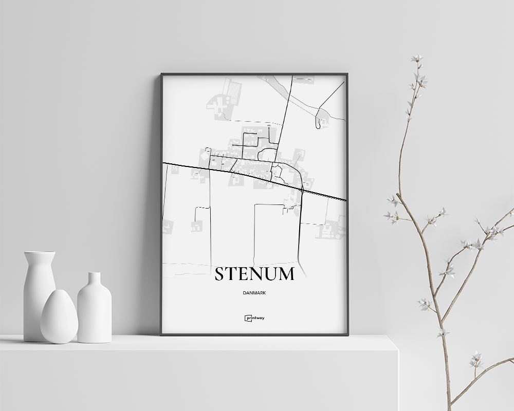 Stenum Bykort Plakat – Elegant Minimalistisk Design 35x50 cm