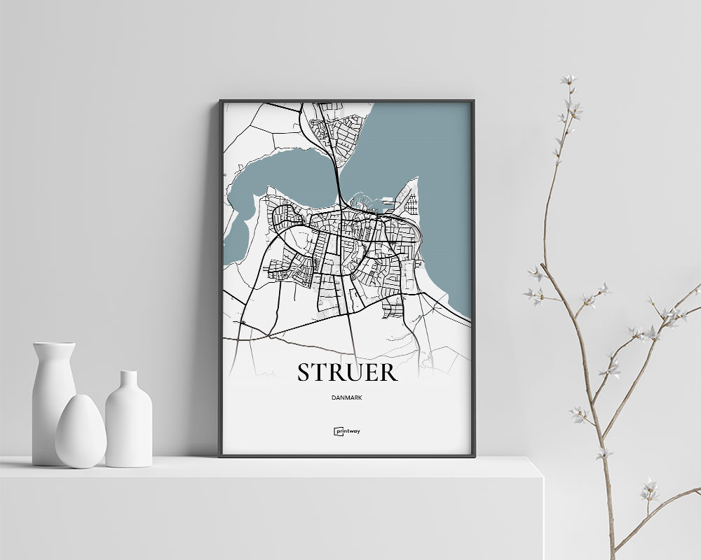 Struer Bykort Plakat - Elegant Minimalisme A4 21x30 cm