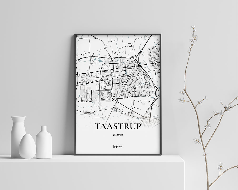 Taastrup Bykort Plakat – Elegant A3 Indretningstilbehør