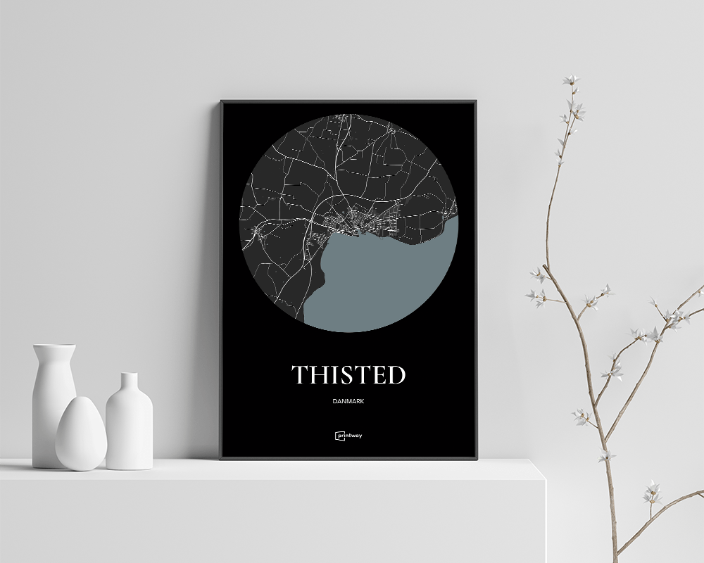 Thisted Bykort Plakat – Elegant Indretning til Dit Hjem