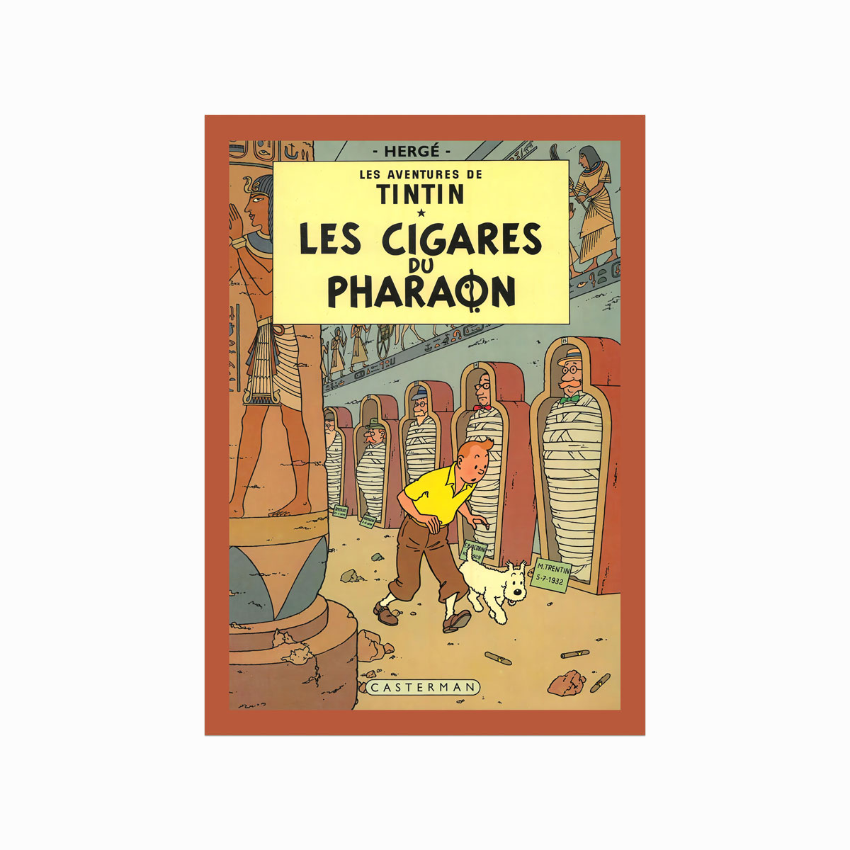 Tintin Plakat – Les Cigares Du Pharaon 1934 Tilbud!