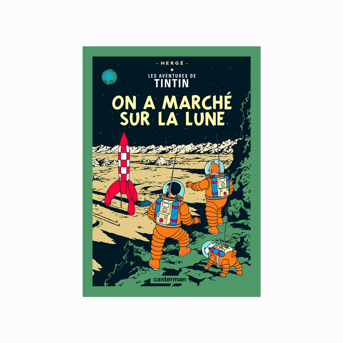 Tintin Plakat On Marché Sur La Lune 1954