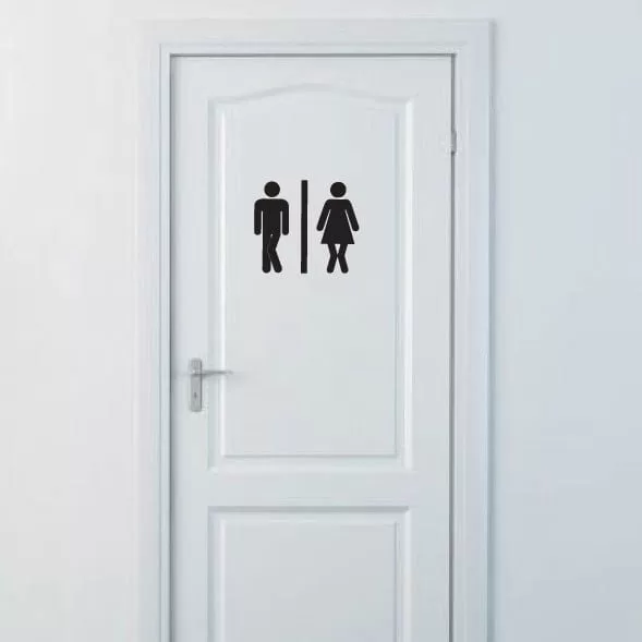 Toilet Skilt – Skal Tisse Vægklistermærke til Badeværelse