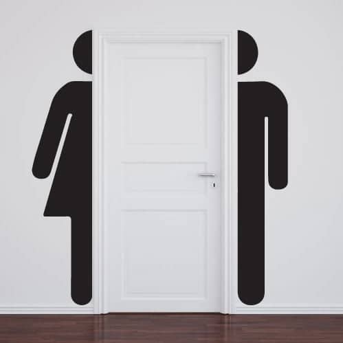 Moderne Toilet Skilt – Stilrent Vægklistermærke til Badeværelset