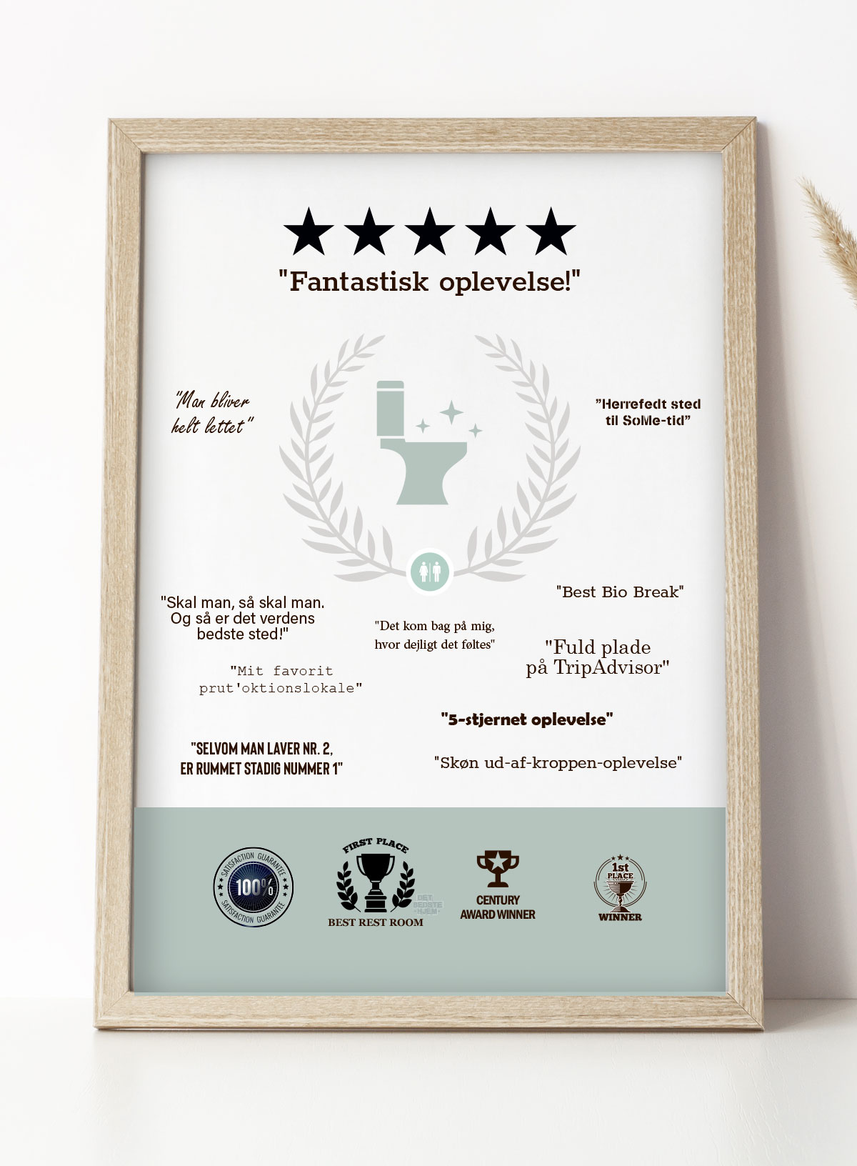 5-stjernet Toiletplakat – Gør Badeværelset Sjovere!