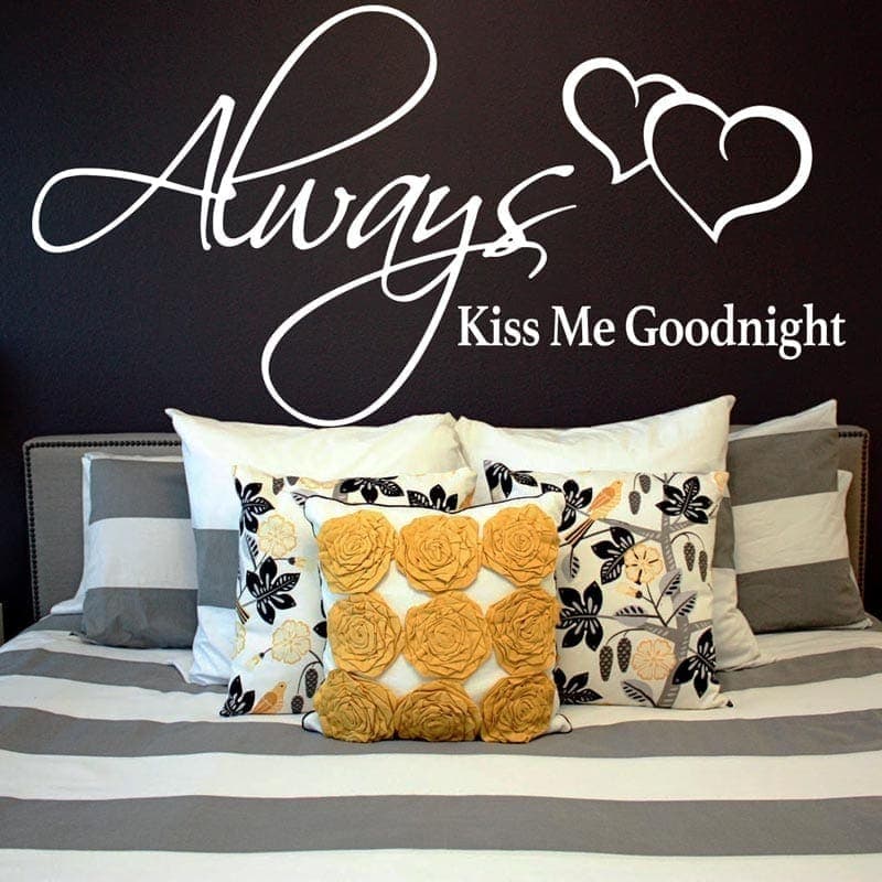 Romantisk vægklistermærke: Always Kiss Me Goodnight