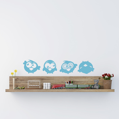 Farverig Fugle Wallsticker fra Anline Ruby – 25x25 cm