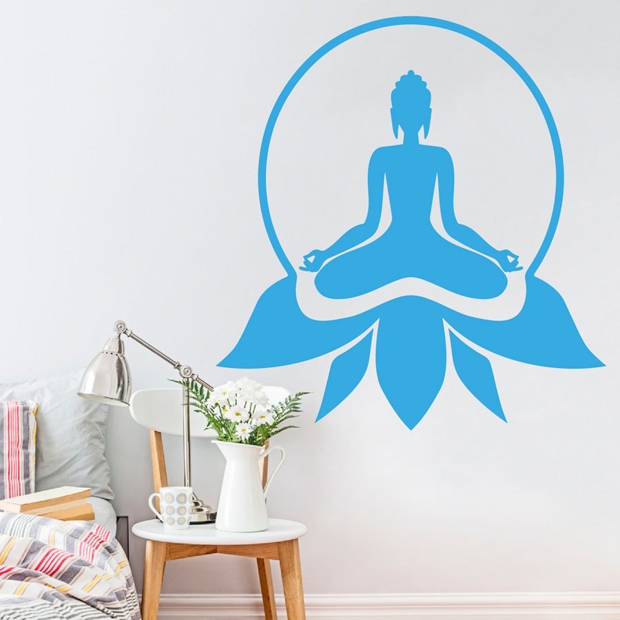 Buddha Meditation Vægklistermærke til Ro og Stilhed
