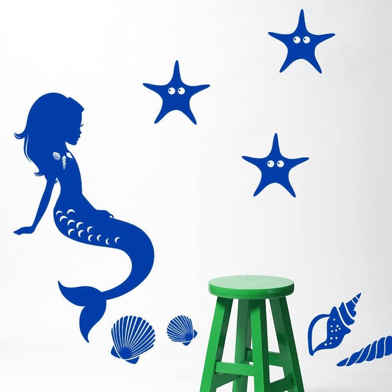 Sød Havfrue Wallsticker til Børneværelset - Magisk Dekor!
