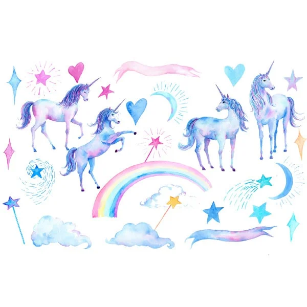 Magisk Enhjørning Wallsticker til Pigeværelset – Udsalg!