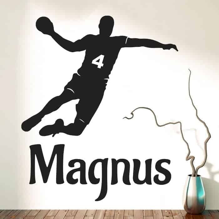 Håndbold Wallsticker med Navn og Nummer – Fantastisk Gave!