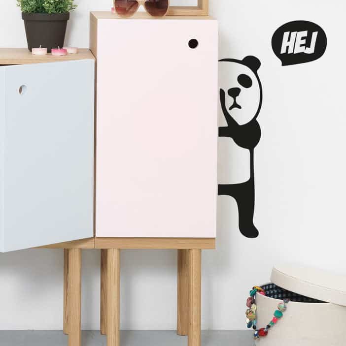 Sjov panda vægklistermærke til hjemmet - Dekorativt klistermærke