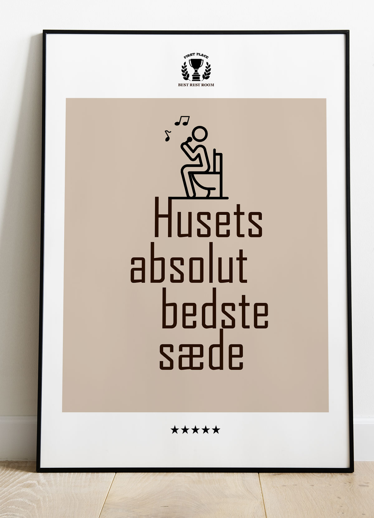 Husets Bedste Sædeplakat - Sandfarvet A4 til 199 kr!