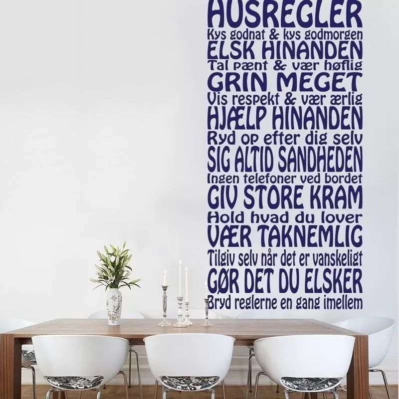 Husregler Wallsticker – Skab harmoni i dit hjem